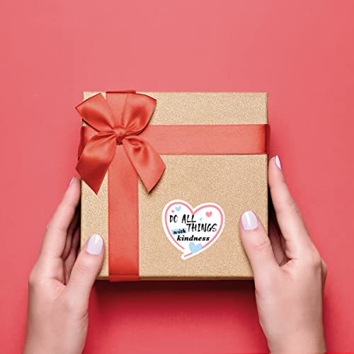 Kaecery Do All Things with Kindness Stickers，Thank You Uplifting Roll Stickers,Be Kind Treat People with Kindness Sticker for Projects Envelopes 500 PCS - Image 3