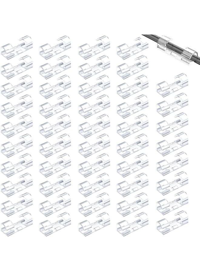 promass Adhesive Cable Clips 80Pcs, Wall Wire Cord Clips for Cable Management for Wall Desk - Image 1
