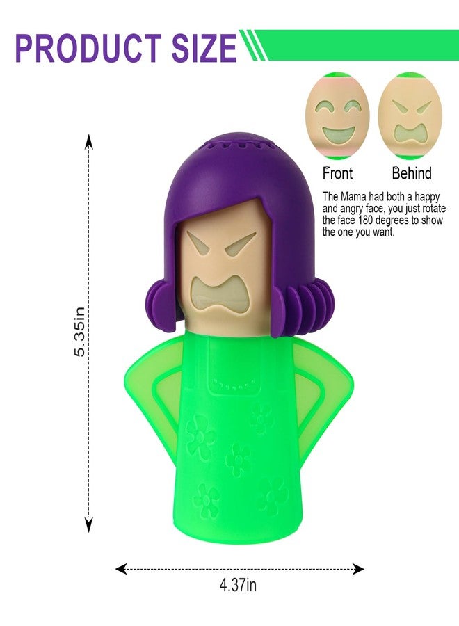 Asltw Angry or Happy Mama Microwave Cleaner, Microwave Oven Steam Cleaner, Just Add Vinegar and Water, Easily Cleans the Crud in Minutes (Green) - Image 2