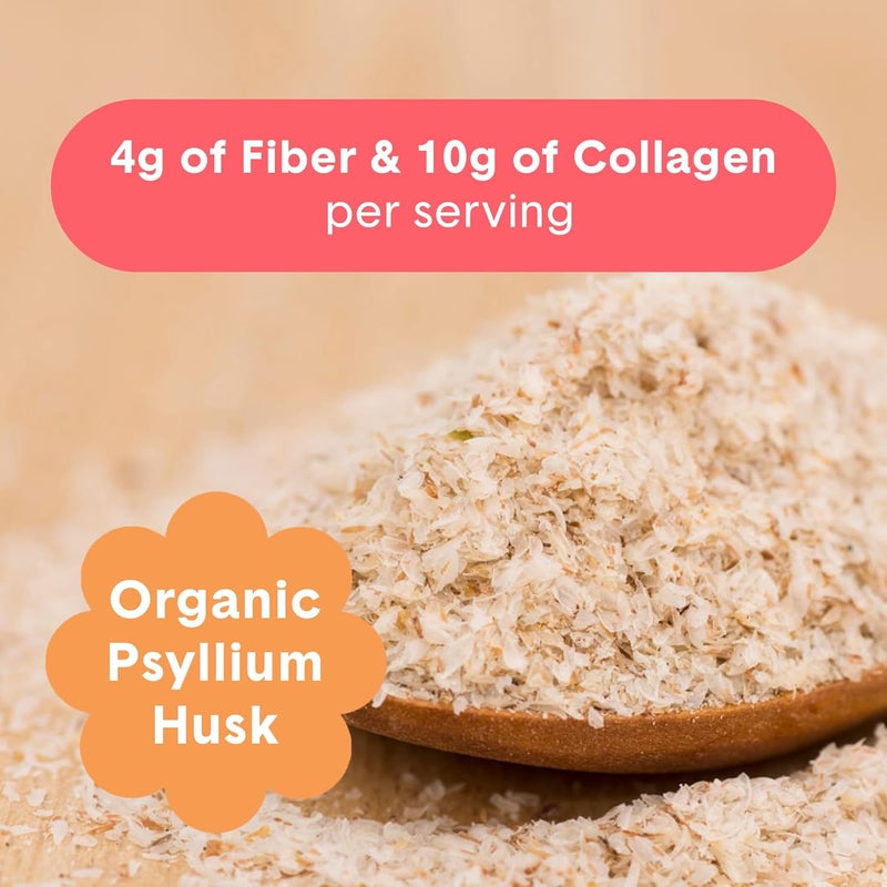 Bellway Super Fiber Powder  Collagen SugarFree Psyllium Husk Powder with Collagen Peptides and Hyaluronic Acid for Digestive Health Healthy Skin Nails Bones  Joints Peach Mango 20 Servings - Image 4