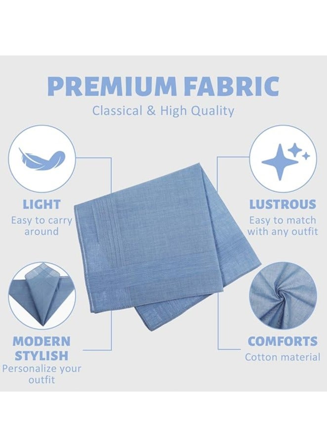 10 Pcs Men's Cotton Handkerchiefs Set | 15.8 x 15.8 Classic Pocket Squares in 5 Colors  - Image 3