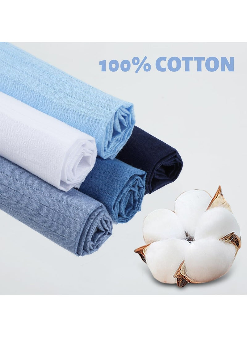 10 Pcs Men's Cotton Handkerchiefs Set | 15.8 x 15.8 Classic Pocket Squares in 5 Colors  - Image 5