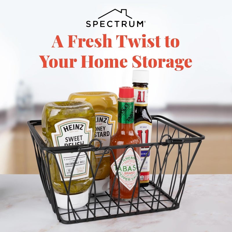 Spectrum Diversified Twist Storage Basket, Small, Black - Stylish and Functional Organization Solution - Image 2