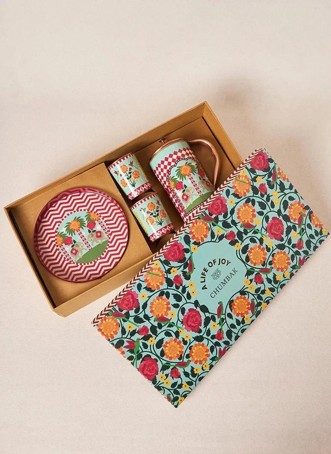 Chumbak  Royal Tusker Copper Daawat Gift Set - Set of 4 | Palace Memoirs  | Best Price UAE