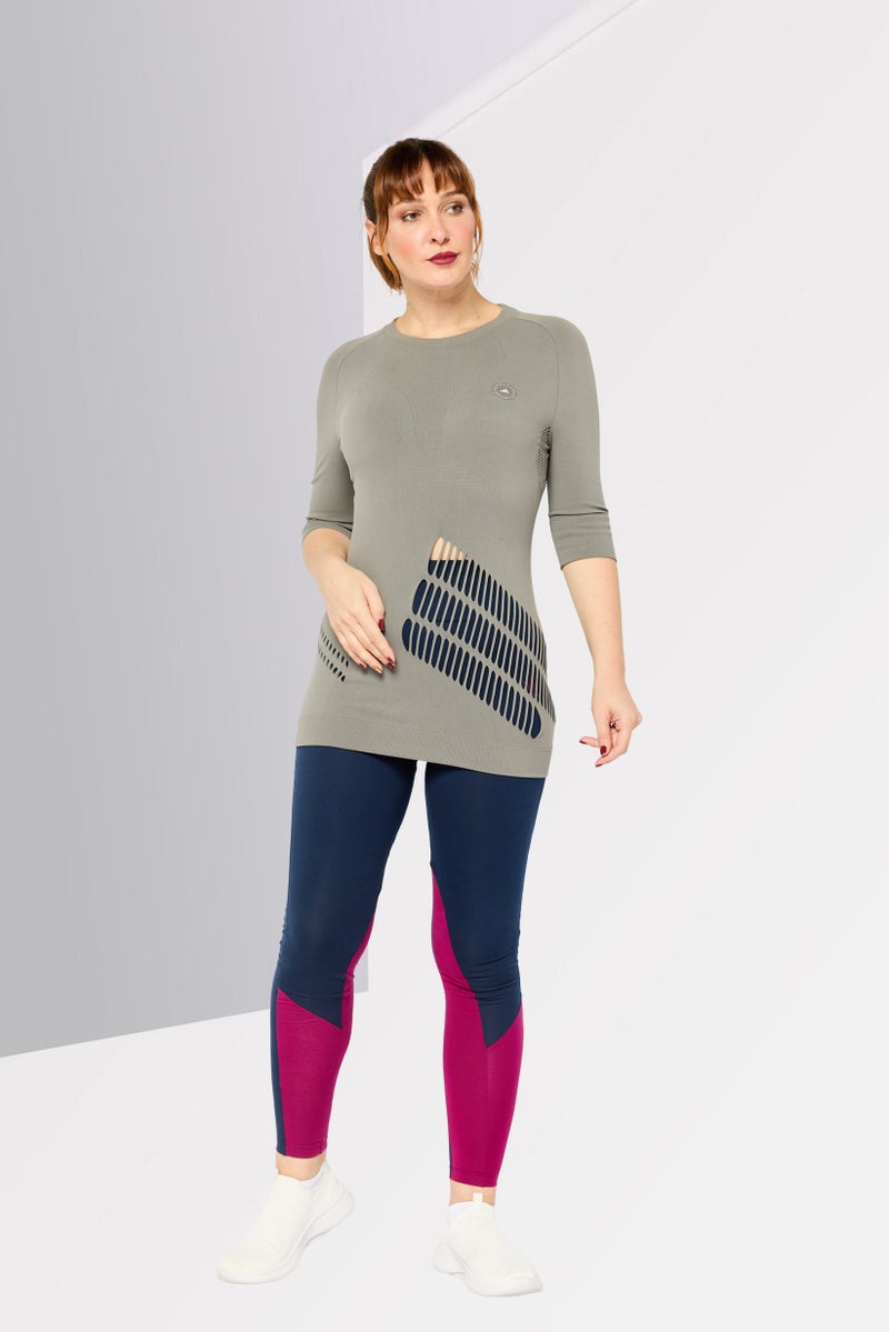 Adidas Adidas by Stella McCartney Women Sportswear Fit 3/4 Sleeve Yoga Top, Grey  - Image 3