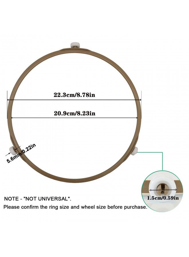 Cystarry Microwave Turntable Ring,8.7 Inch Microwave Oven Tray Rotating Roller Support Ring Large Glass Plate Tray Wheel Ring(2 PCS)  - Image 1