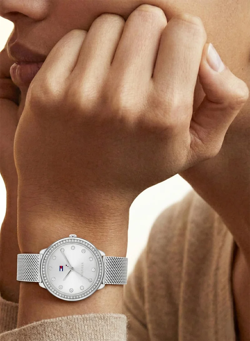 TOMMY HILFIGER  3-Hand Womens Quartz Movement Watch With Silver Stainless Steel Mesh Bracelet - 1782698 for Women | Best Price UAE