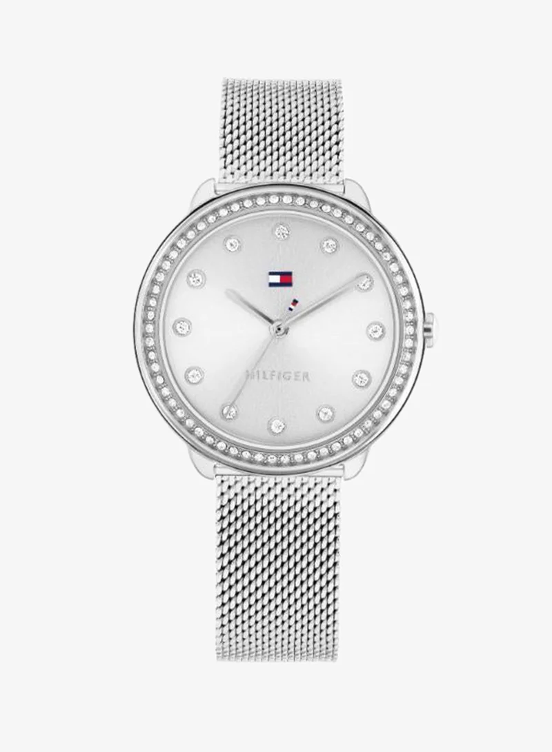 TOMMY HILFIGER 3-Hand Womens Quartz Movement Watch With Silver Stainless Steel Mesh Bracelet - 1782698