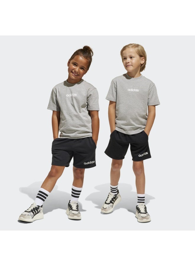 Adidas طقم تي شيرت LK LIN MGREYH/WHITE - Image 2