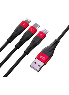 DM SL004 iPhone Lightning Type-C Micro USB 2.4A Charging and Data Cable 120CM  - Image 4