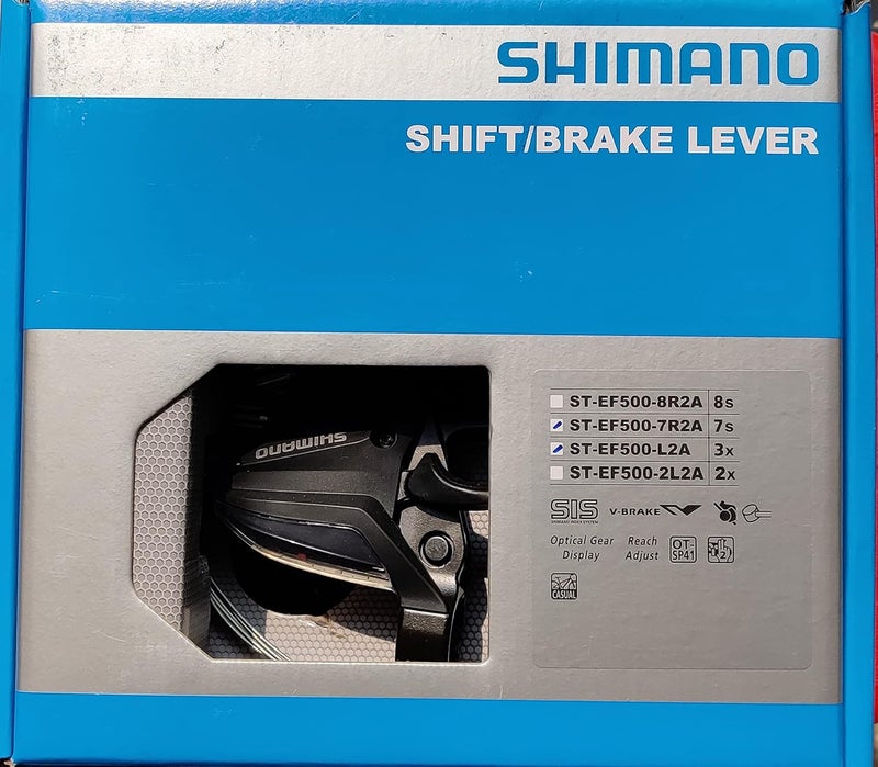 SHIMANO مجموعة ذراع الفرامل والتغيير Shimano STEF500 3 x 7Speed باللون الأسود - Image 1
