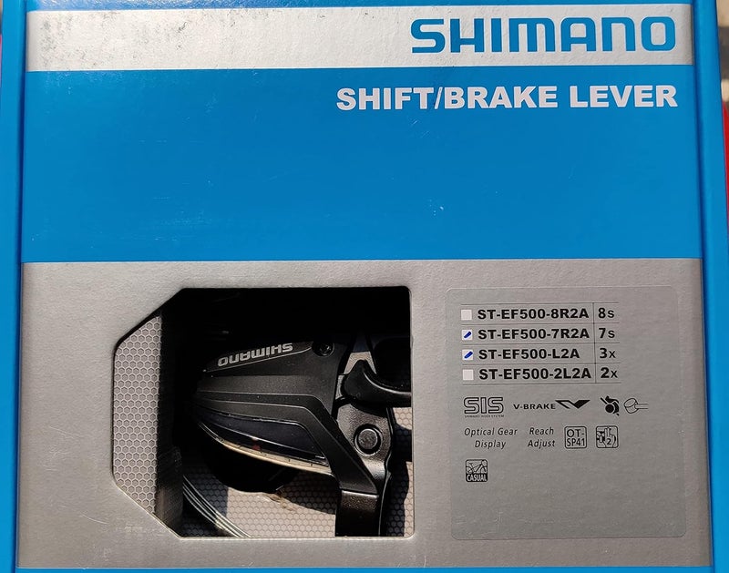 SHIMANO مجموعة ذراع الفرامل والتغيير Shimano STEF500 3 x 7Speed باللون الأسود - Image 2