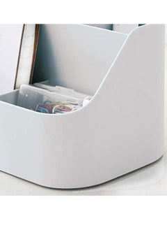 Y&D Desk Organizer 5 Compartment Pen Pencil Holder Stationery Desktop Caddy Office Storage for Kids Teacher Cute Organization and Accessories Office, Home, School(White)  - Image 4