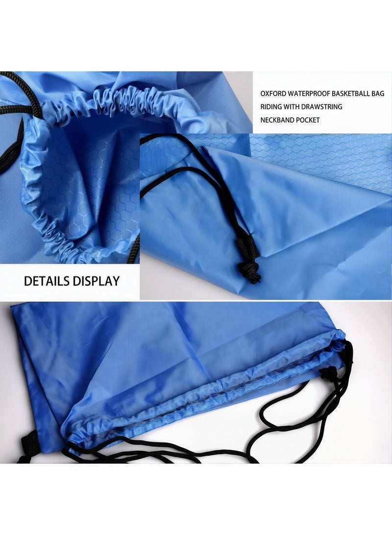 Multifunctional Waterproof Drawstring Backpack Large Capacity Oxford Fabric Gym Sports Bag with Zipper Pocket, Lightweight Sack for Fitness, Swimming, Soccer, Basketball, Travel for Men Women - Image 2