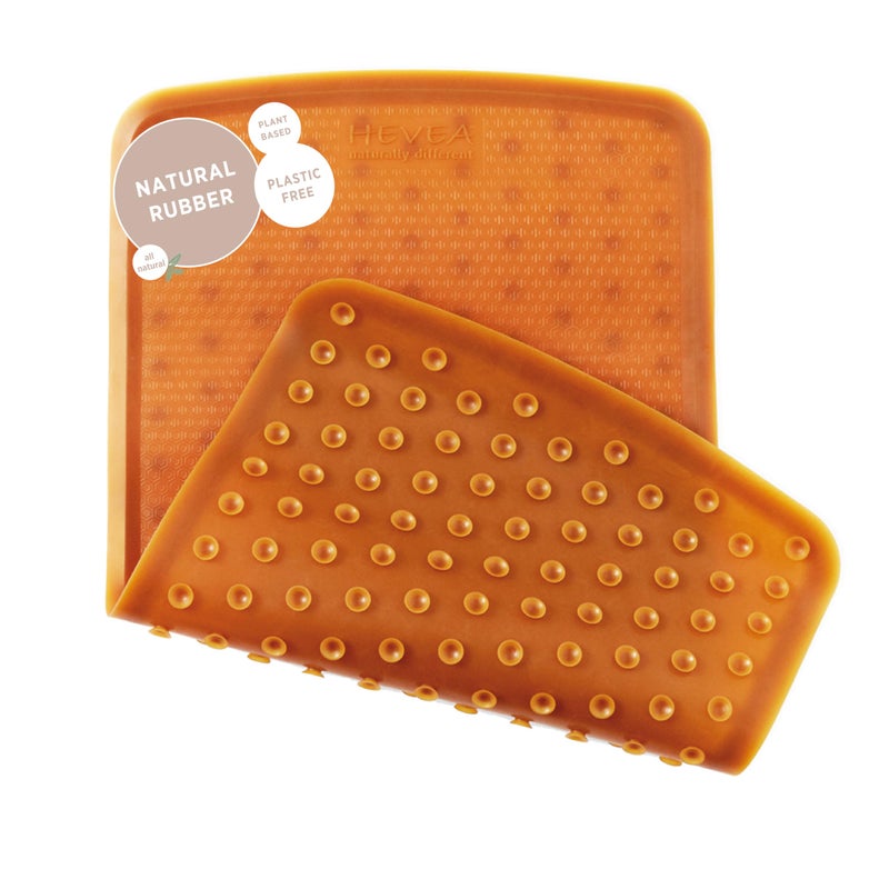 HEVEA Baby & Toddler Bath Mat - 100% Natural Rubber Non Slip Bathtub Mat for Baby - Upcycled, Danish Design - Safe & Sustainable Bathroom Essential (Natural) - Image 1