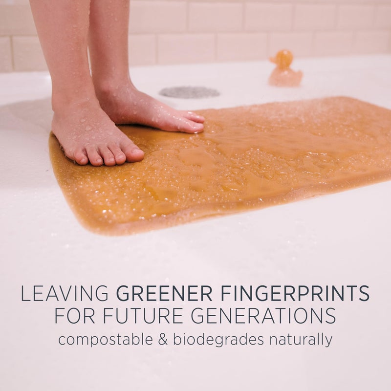 HEVEA Baby & Toddler Bath Mat - 100% Natural Rubber Non Slip Bathtub Mat for Baby - Upcycled, Danish Design - Safe & Sustainable Bathroom Essential (Natural) - Image 3