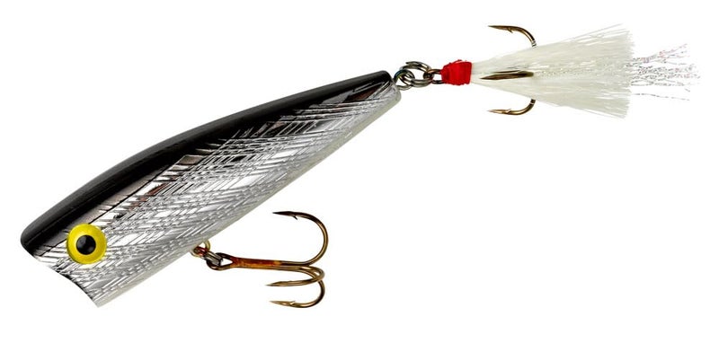 Rebel Lures Pop-R Topwater Popper Fishing Lure, Silver/Black, Magnum Pop-R (1/2 oz), One Size, 3" - Image 2