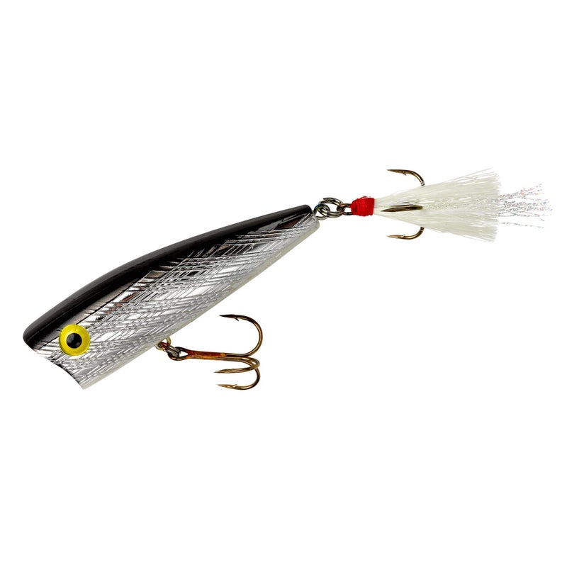 Rebel Lures Pop-R Topwater Popper Fishing Lure, Silver/Black, Magnum Pop-R (1/2 oz), One Size, 3" - Image 4