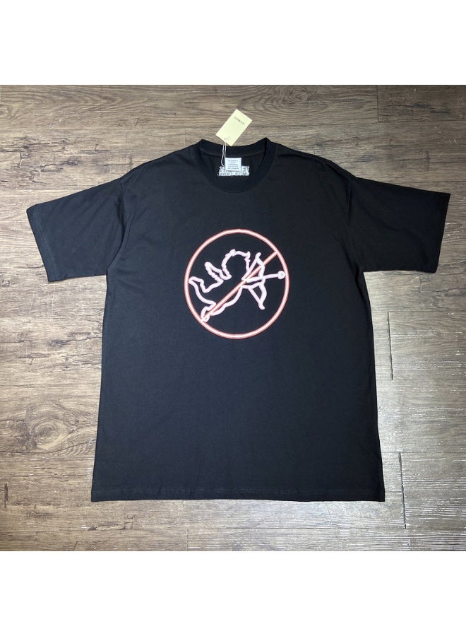 VTM Embroidered Logo Trendy Round Neck Short Sleeve T-Shirt