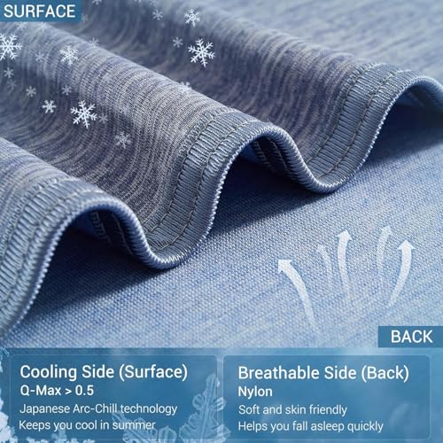 Elegear Revolutionary AC Cooling Blanket, Absorbs Heat to Keep Body Cool for Night Sweats, Double Sided Arc-Chill3.0 Cooling Fiber Q-Max>0.5, Lightweight Summer Cold Blankets - Image 3