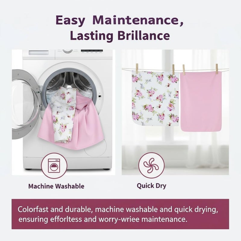 KASTWAVE Baby Crib Sheets, 2-Pack Fitted Floral Crib Sheets for Standard Cribs and Toddler Mattresses - Image 3