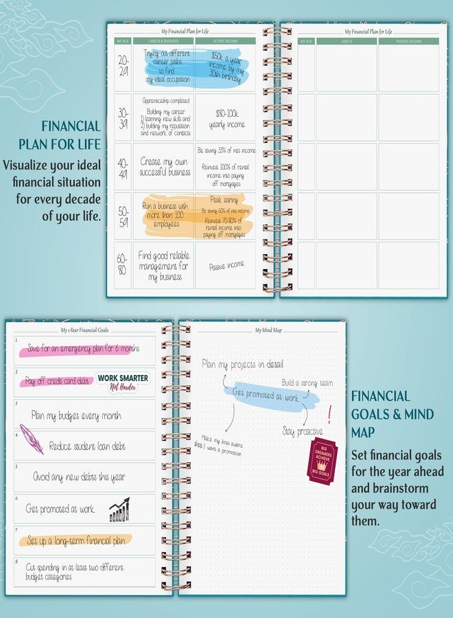 Legend Planner Legend Budget Planner & Monthly Bill Organizer with Pockets – Home Finance & Expense Tracker – Notebook for Household Budgeting (Dark Teal) - Image 4