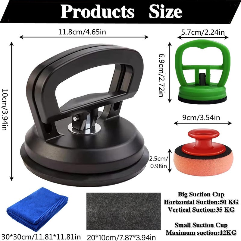 EVCRIERH Dent Puller,10 Pcs Set Car Dent Removal Tools Handle Lifter Car Dent Repair Kit Strong Suction Cup and Paintless Dent Repair Kit for Car Body Dent,Glass Lifting,Tiles and Heavy Objects Moving - Image 5