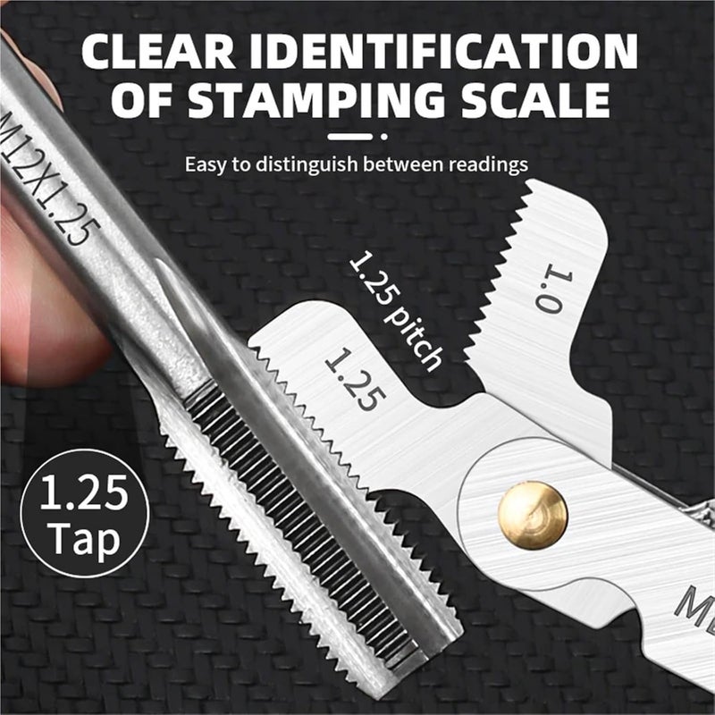 Thread Pitch Gauge 55/60 Degree Imperial Metric Thread Plug Gauge Gear Tooth Measuring Centre(55 Degrees Imperial) - Image 3