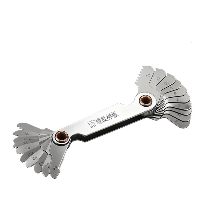 Thread Pitch Gauge 55/60 Degree Imperial Metric Thread Plug Gauge Gear Tooth Measuring Centre(55 Degrees Imperial) - Image 1