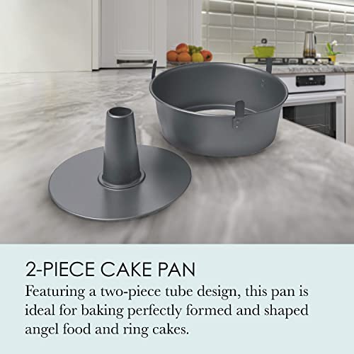 Chicago Metallic 16184 Professional 2-Piece 9.5-Inch Angel Food Cake Pan with Feet, 9.5" x 4", Black - Image 2