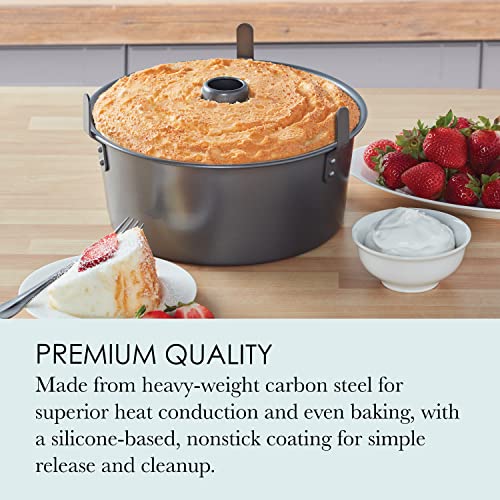 Chicago Metallic 16184 Professional 2-Piece 9.5-Inch Angel Food Cake Pan with Feet, 9.5" x 4", Black - Image 4