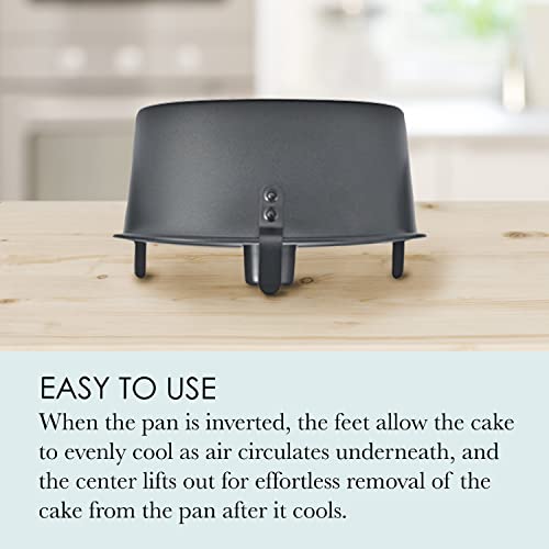 Chicago Metallic 16184 Professional 2-Piece 9.5-Inch Angel Food Cake Pan with Feet, 9.5" x 4", Black - Image 3