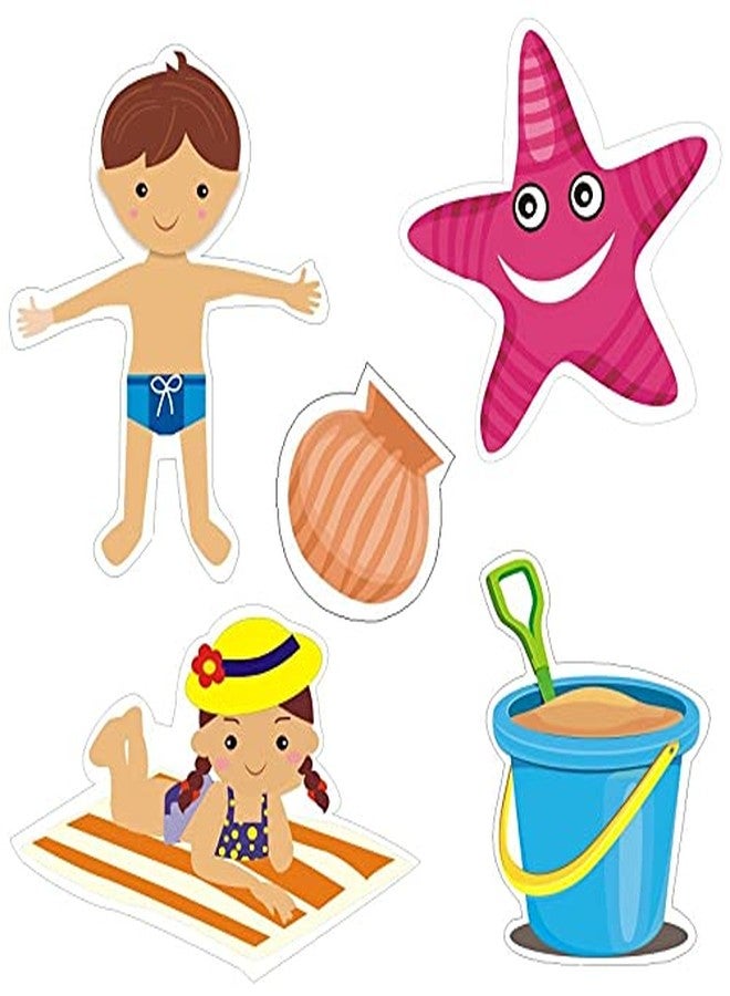 PrettyurParty Pretty UR Party Beach Theme Paper Cutouts for Birthday Parties, Party Supplies Décor, Decoration, Classroom, Bedroom - Multicolour (10 Pcs) - Image 1