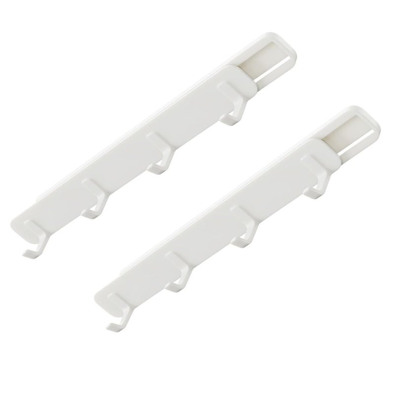 2Pcs Plastic Storage Hooks Punch Free Pull Out For Door Back Kitchen Bathroom - Image 2