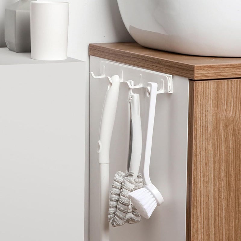 2Pcs Plastic Storage Hooks Punch Free Pull Out For Door Back Kitchen Bathroom - Image 5