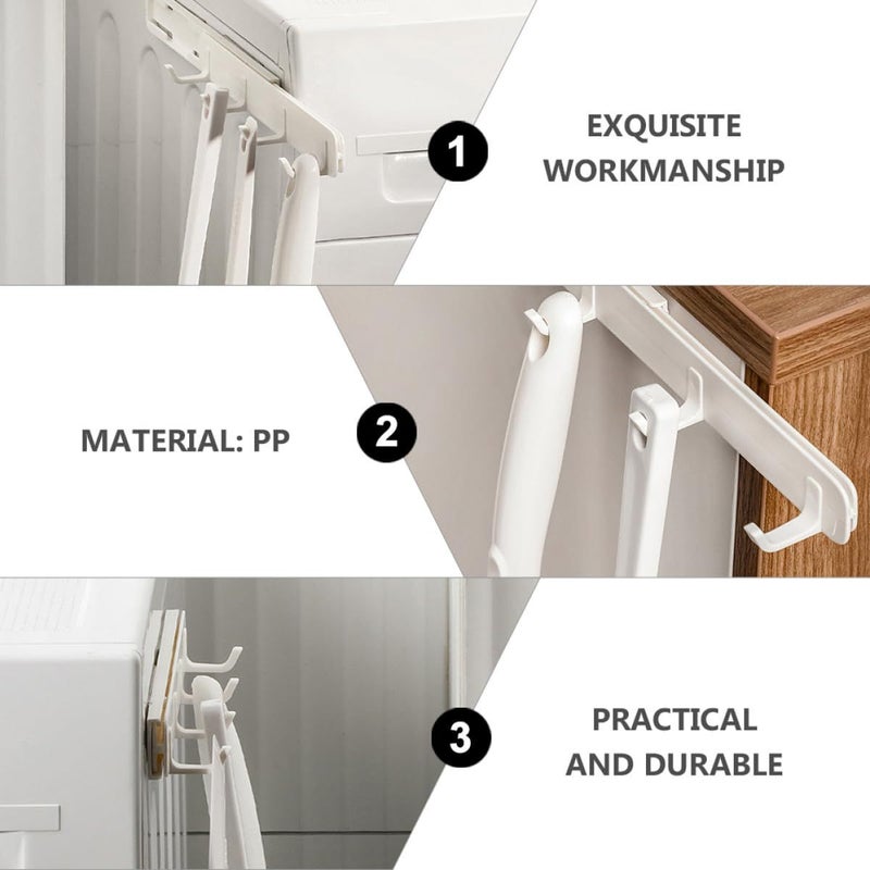 2Pcs Plastic Storage Hooks Punch Free Pull Out For Door Back Kitchen Bathroom - Image 4