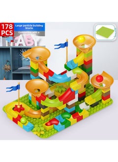 # Variables Slide Building Blocks Table Assembled Toys Puzzle 3 To 6 Years Old Boy Child Size Granular Ball Rail-Color:Slide Building Blocks [178 Particles] Including 8 Balls + 2 Base Plates