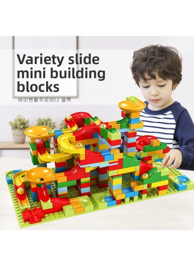 Generic - # Variables Slide Building Blocks Table Assembled Toys Puzzle 3 To 6 Years Old Boy Child Size Granular Ball Rail-Color:Slide Building Blocks [178 Particles] Including 8 Balls + 2 Base Plates - Image 1