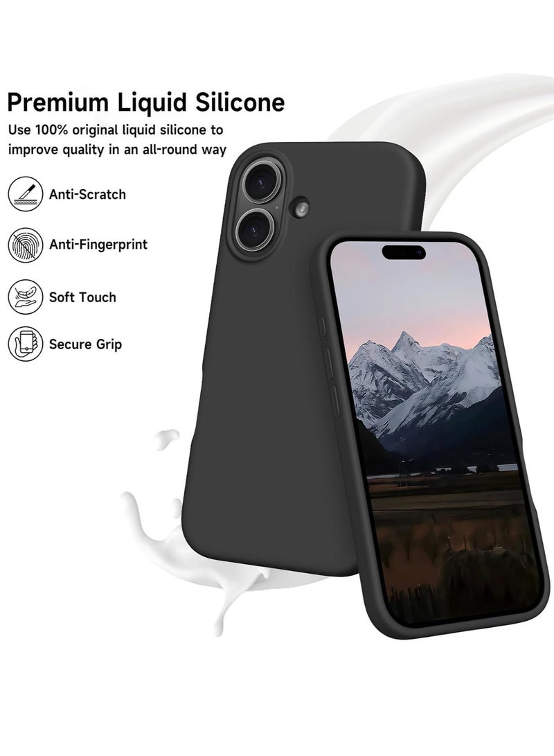 Raxoom Case Compatible with iPhone 16 Plus â€“ Liquid Soft Silicone Shockproof Cover with Microfiber Lining â€“ Full Body Protection & Camera Guard â€“ 6.7-inch (Black, iP 16 Plus) - Image 4