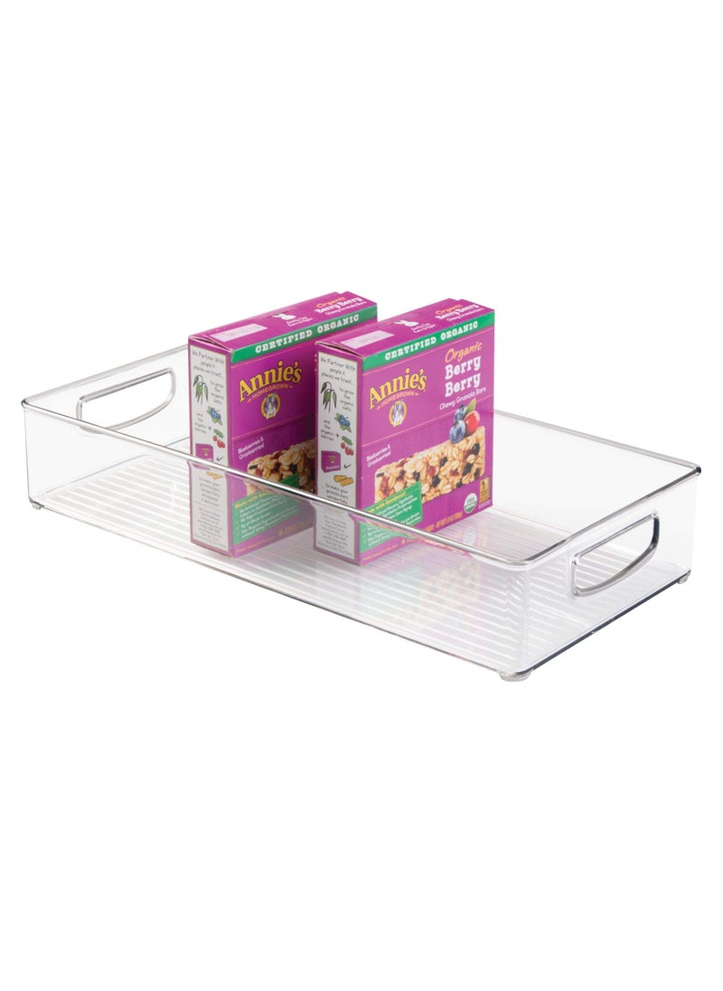 InterDesign iDesign BPA-Free Plastic Pantry and Kitchen Storage, Freezer and Fridge Organizer Bin with Easy Grip Handles – 16” x 8” x 3”, Clear  - Image 4