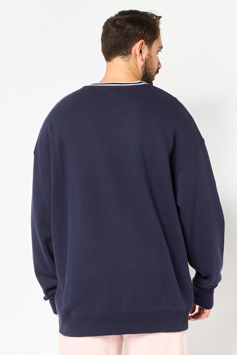 Puma x Staple Men V-Neck Long Sleeve Outdoor Sweatshirt, Navy - Image 3