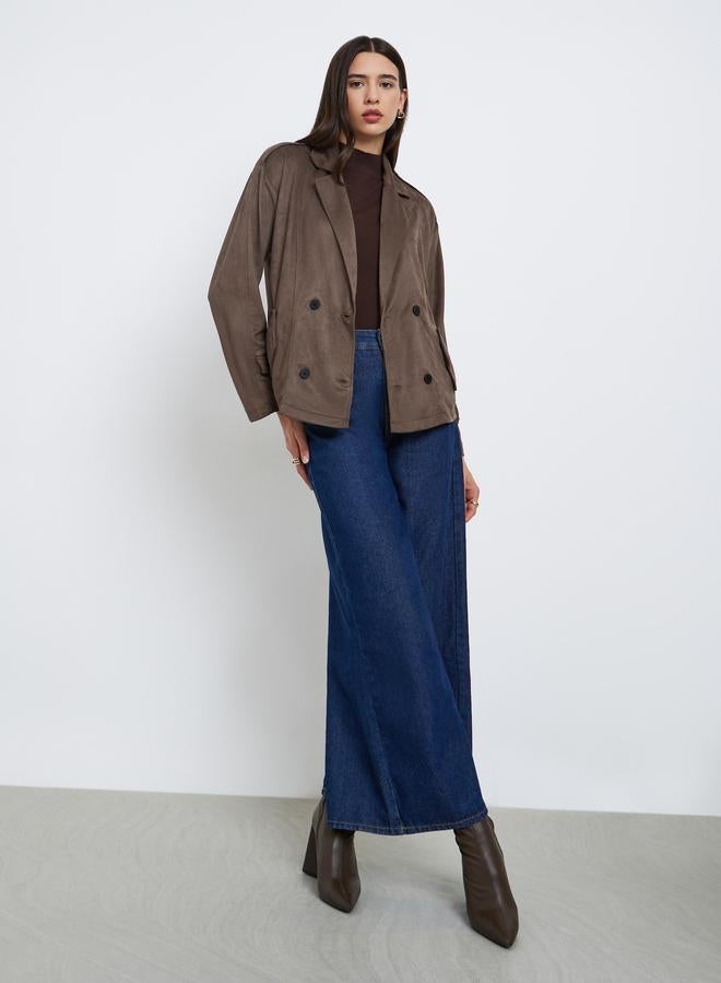 تايك تو جاكيت بمظهر سويدي مع أزرار امامية - Image 2