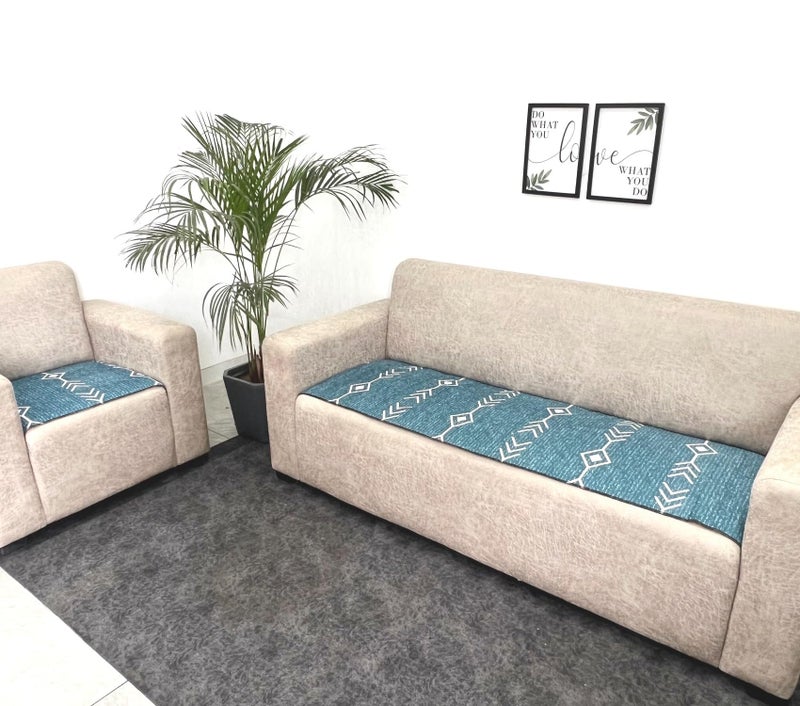 AMAZE ATTIRES Polycotton Printed Sofa Seat Cover For 7 Seater With Heavy Antiskid Backing & Easily Machine Washable Sofa Seat Runner For Couch (22 X 68 Inch - 1 Piece, 22 X 48 Inch - 2 Piece) Aasr005 - Image 4