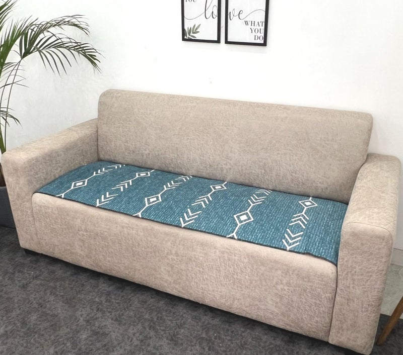 AMAZE ATTIRES Polycotton Printed Sofa Seat Cover For 7 Seater With Heavy Antiskid Backing & Easily Machine Washable Sofa Seat Runner For Couch (22 X 68 Inch - 1 Piece, 22 X 48 Inch - 2 Piece) Aasr005 - Image 2