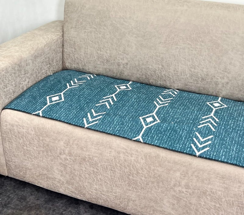 AMAZE ATTIRES Polycotton Printed Sofa Seat Cover For 7 Seater With Heavy Antiskid Backing & Easily Machine Washable Sofa Seat Runner For Couch (22 X 68 Inch - 1 Piece, 22 X 48 Inch - 2 Piece) Aasr005 - Image 1
