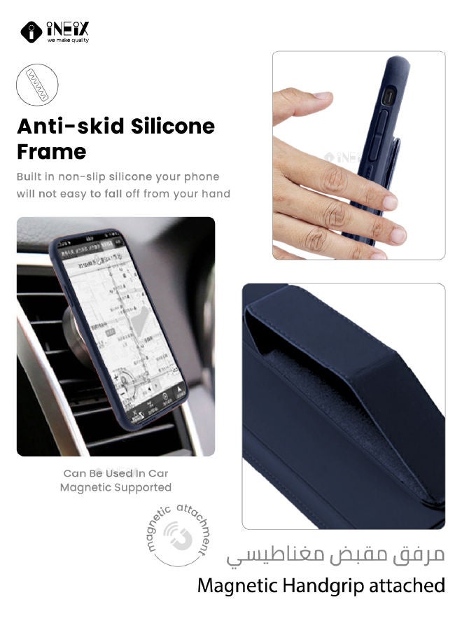 إينيكس جراب حماية 3 في 1 مغناطيسي ذو مسند للهاتف وسوار لأصابع اليد لهاتف ايفون  13 برو ماكس - Image 4