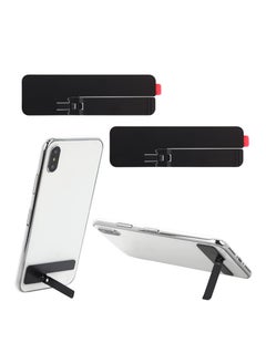 Ultra-Thin Invisible Phone Kickstand, 2 Pack Adjustable Vertical Horizontal Placement Phone Stand Phone case Metal Kick Stand Compatible with Any Cellphone (Black), Invisible Phone Kickstand