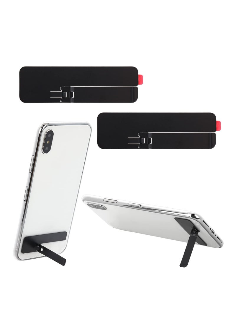 SYOSI - Ultra-Thin Invisible Phone Kickstand, 2 Pack Adjustable Vertical Horizontal Placement Phone Stand Phone case Metal Kick Stand Compatible with Any Cellphone (Black), Invisible Phone Kickstand - Image 1
