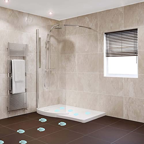 Coufce Bathtub Stickers Non Slip, Shell Shaped Tubs Safety Shower Treads, Adhesive Sticker for Bathroom Bathtub, Shower Floor,Blue (12Pcs) - Image 2