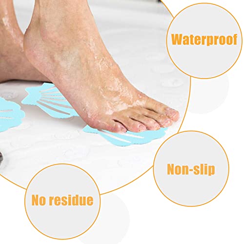 Coufce Bathtub Stickers Non Slip, Shell Shaped Tubs Safety Shower Treads, Adhesive Sticker for Bathroom Bathtub, Shower Floor,Blue (12Pcs) - Image 4